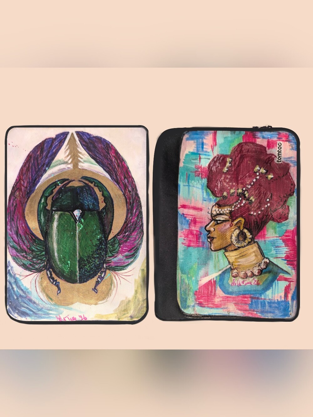 Custom Painted Egyptian Theme  Tomtoc sleeve iPad Pro 13”, Air 13”  ‘(13”x9”)